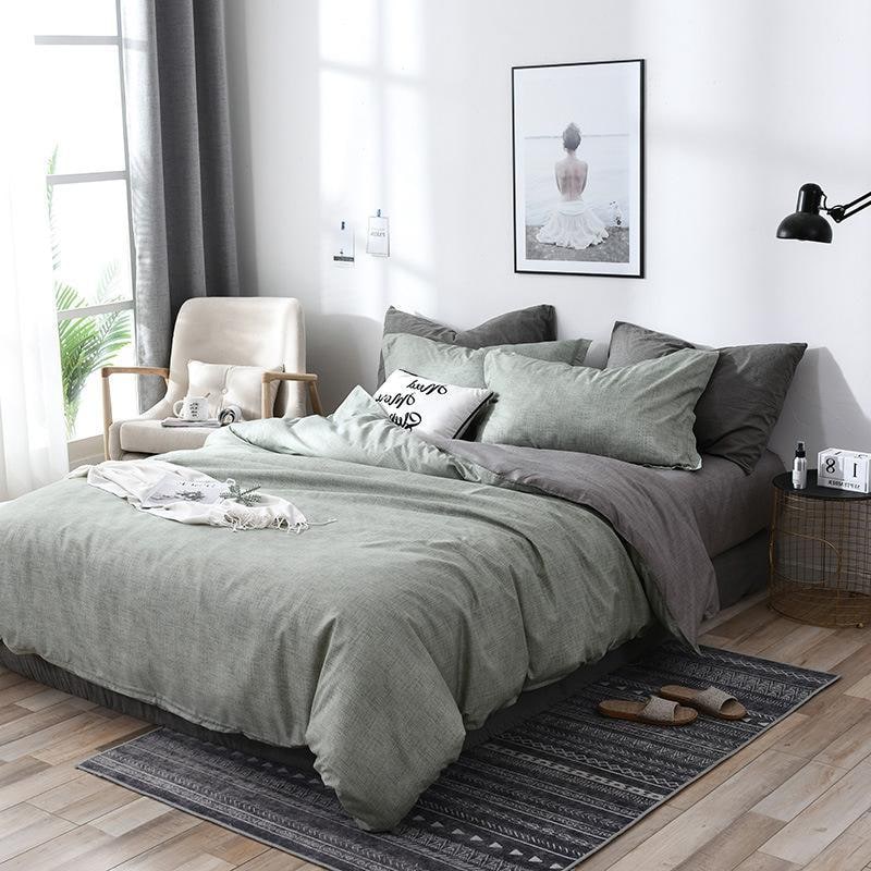 Reversible Cotton Duvet Cover Set in Soft Matte Fabric
