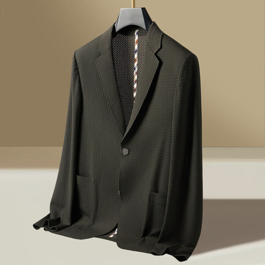 Image of Rhys | Men's Textured Lightweight Single-Breasted Blazer