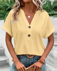 Ruby | Women's V-Neck Button-Down Blouse
