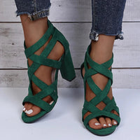 Sabrina | Women's Chunky Heel Strappy Heel Sandals