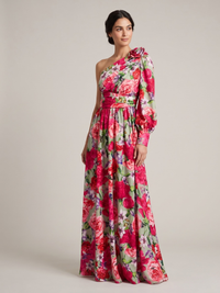Sabrina | Women's One Shoulder Floral Maxi Dress
