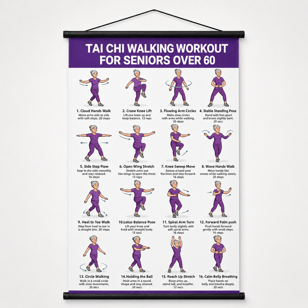 Seated and Standing Tai Chi Wall Chart