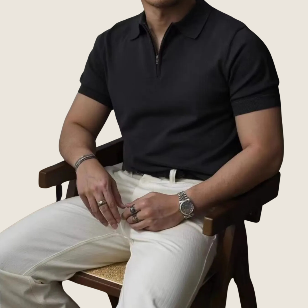 Image of Simon | Men's Zip Polo Shirt