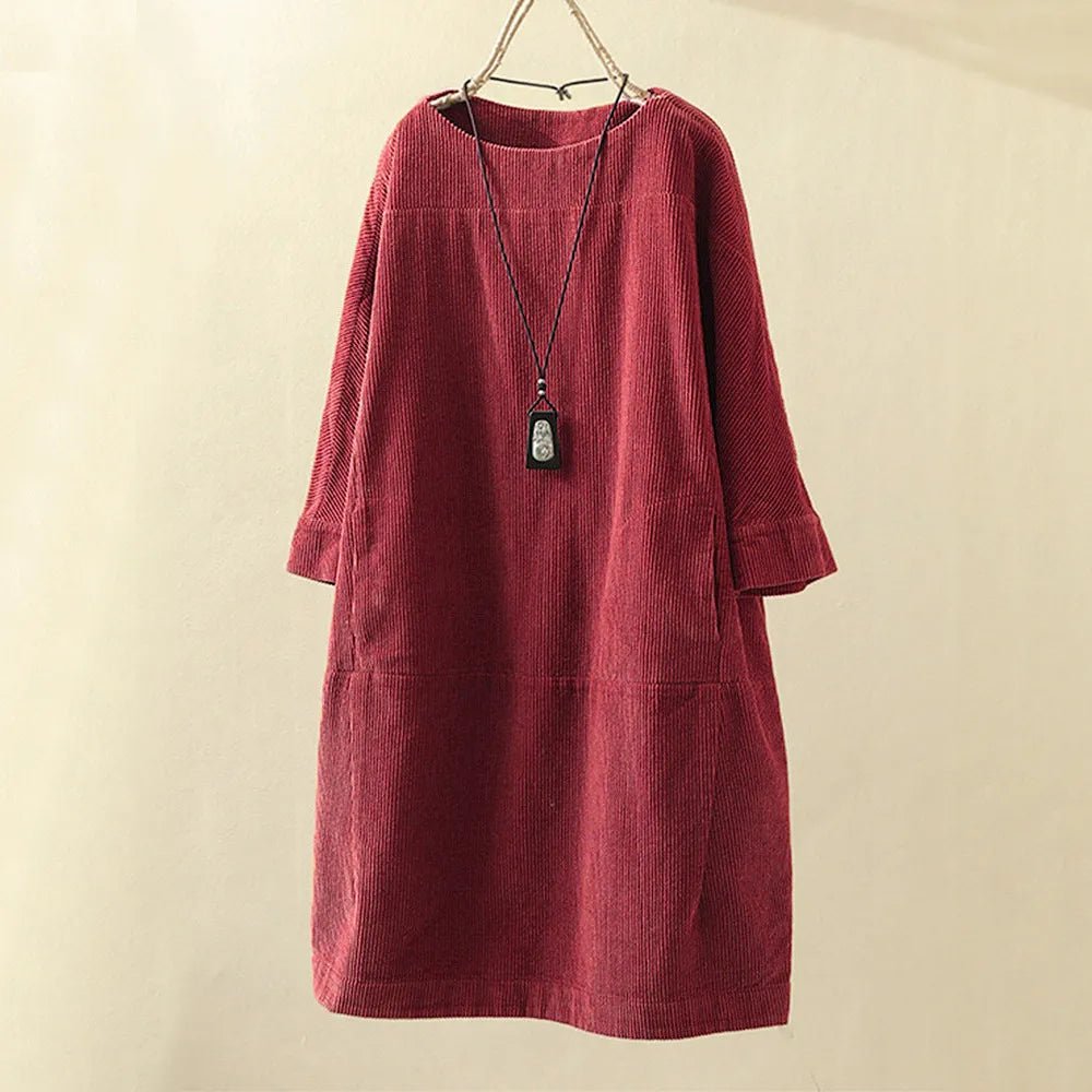 Image of Sofia | Women's Long Sleeve A-Line Midi Dress