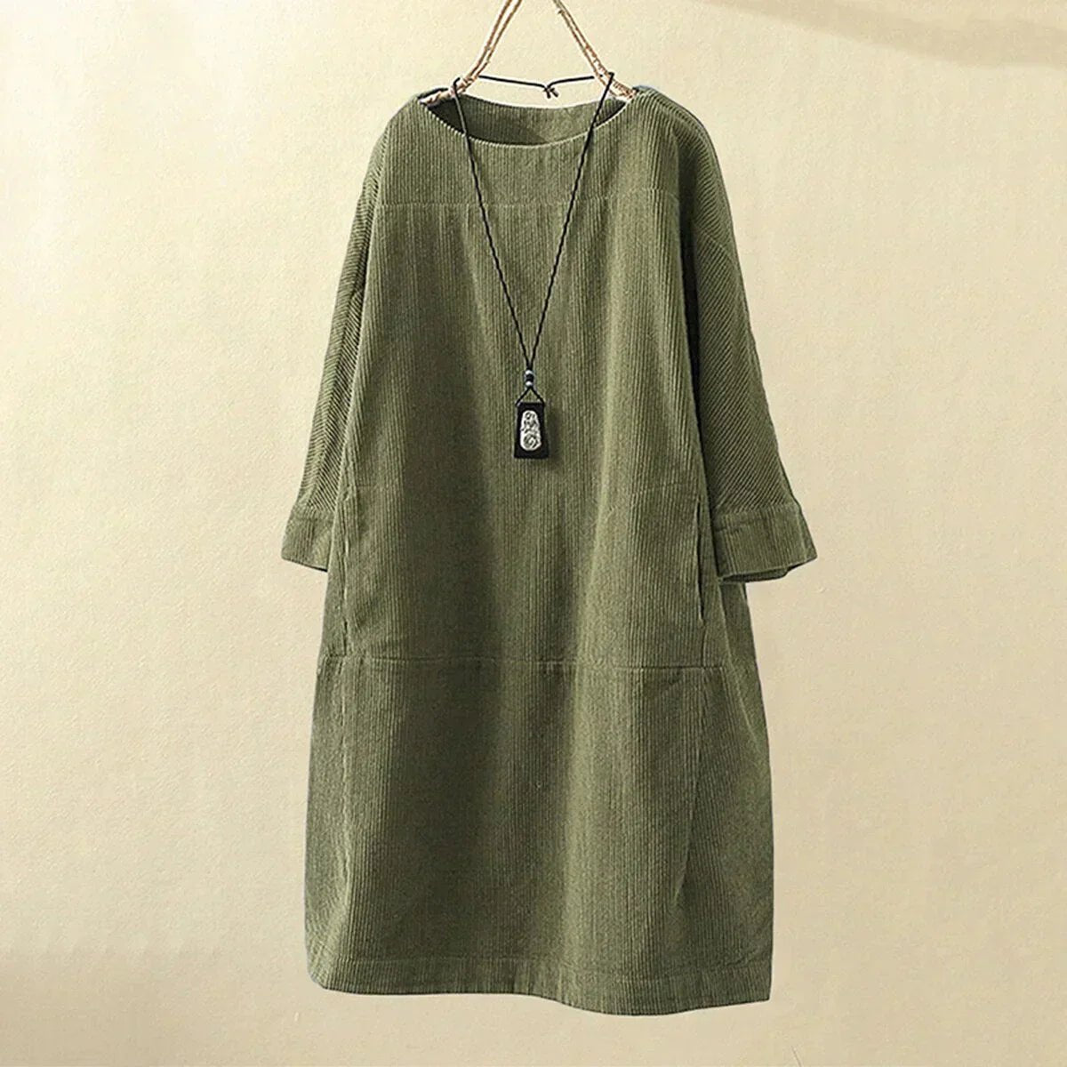 Image of Sofia | Women's Long Sleeve A-Line Midi Dress