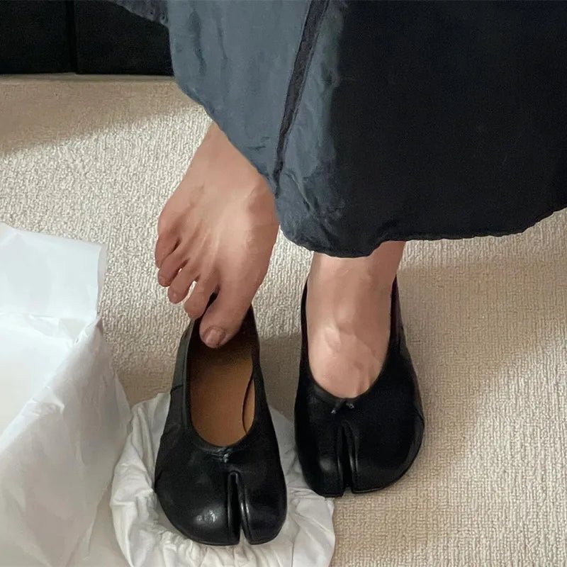 Split-Toe Vegan Leather Mules
