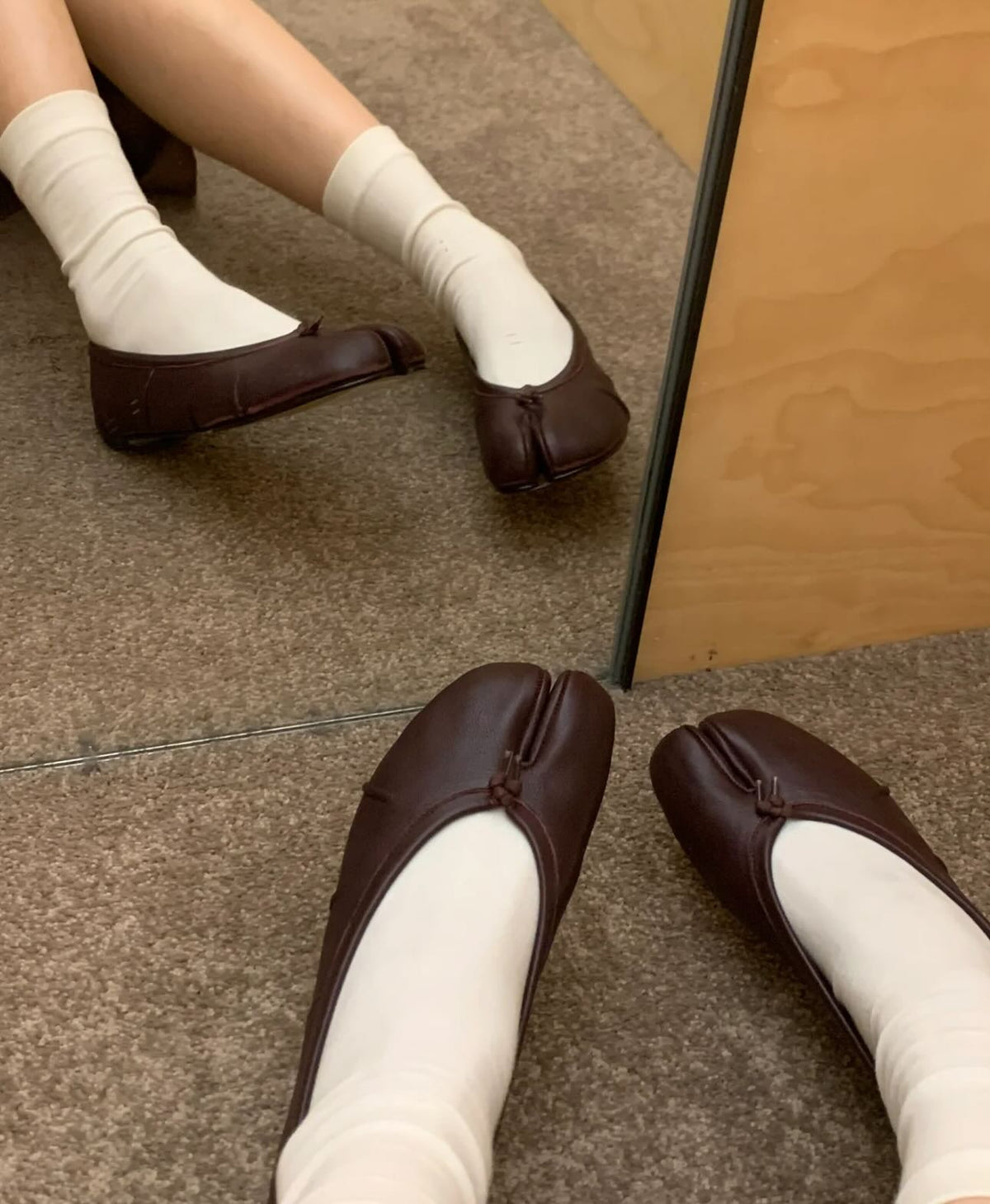 Split-Toe Vegan Leather Mules