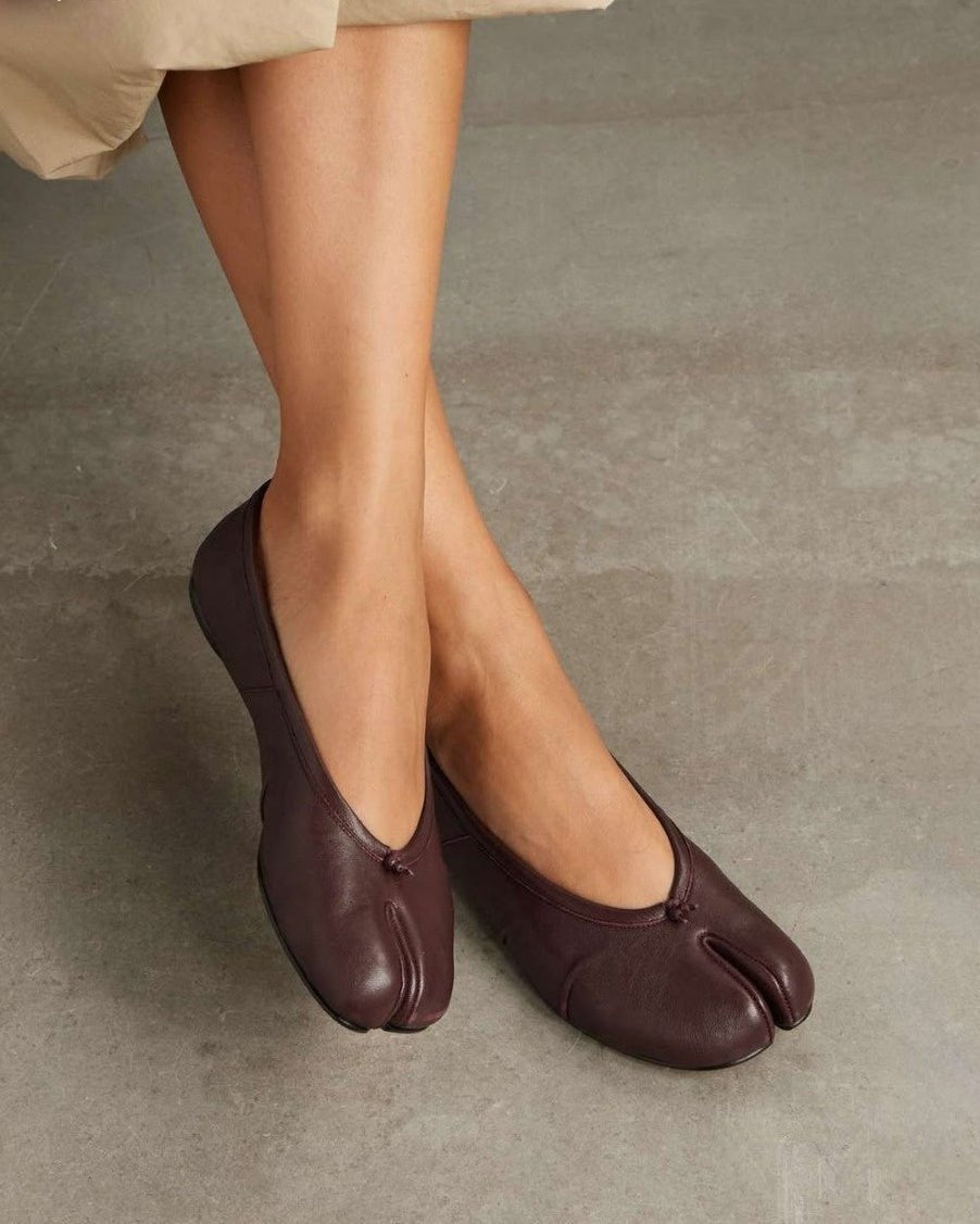 Split-Toe Vegan Leather Mules