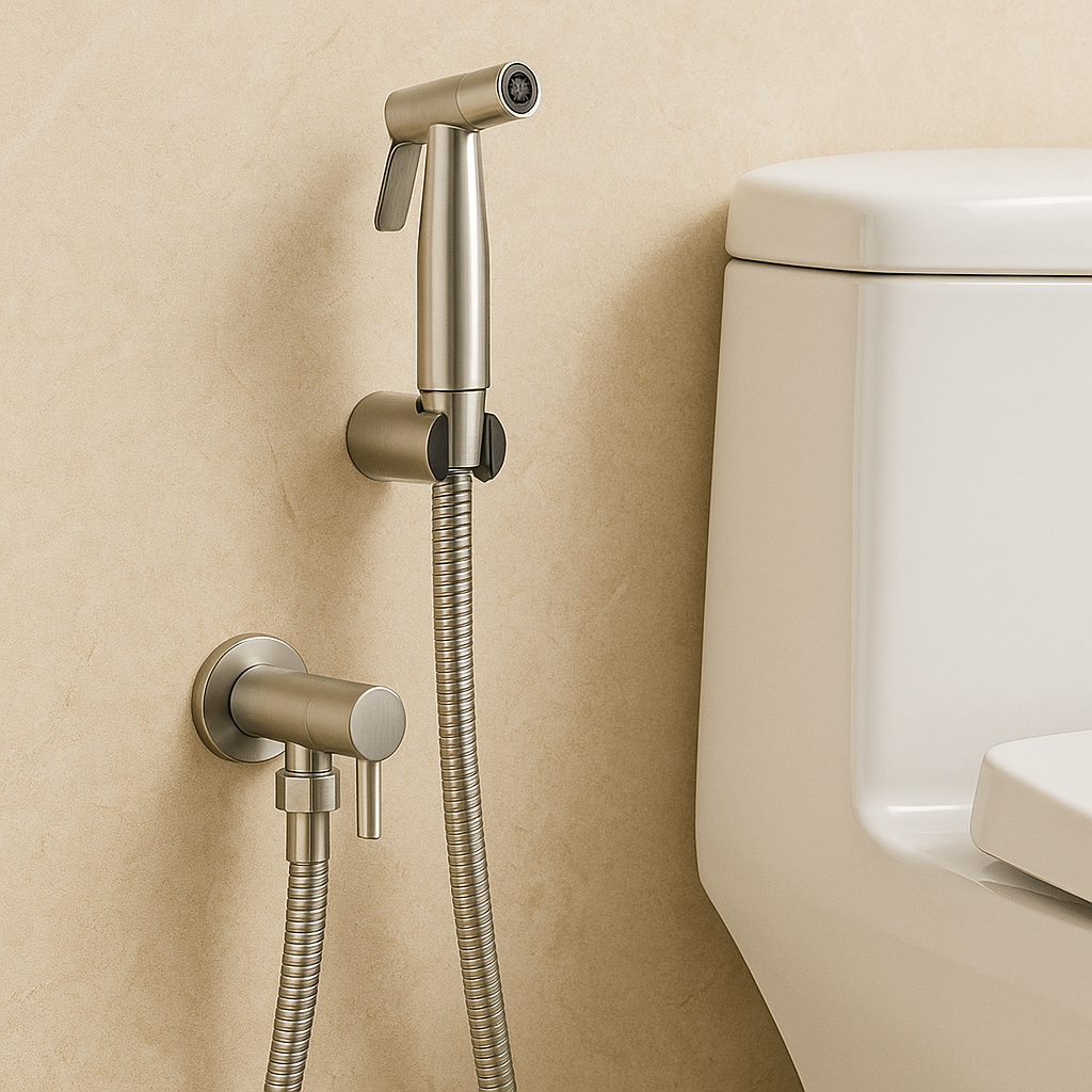 Stainless Steel Handheld Bidet Sprayer – Toilet Spray with Wall Bracket