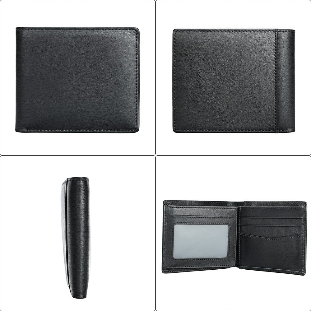 StitchCraft Men’s Bifold Genuine Leather RFID Wallet – Slim, Secure & Stylish