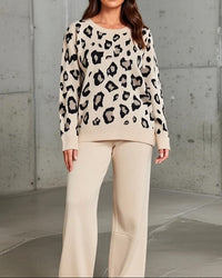 Tabitha | Women's Relaxed Fit Leopard Print Sweater Set