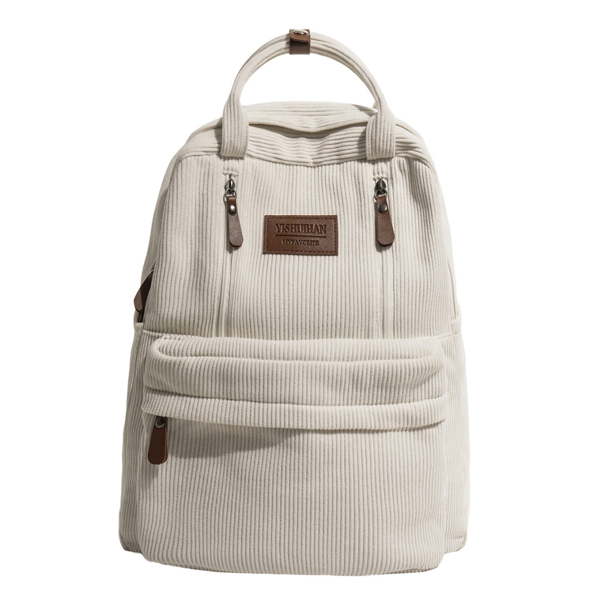 Textured Corduroy School Backpack