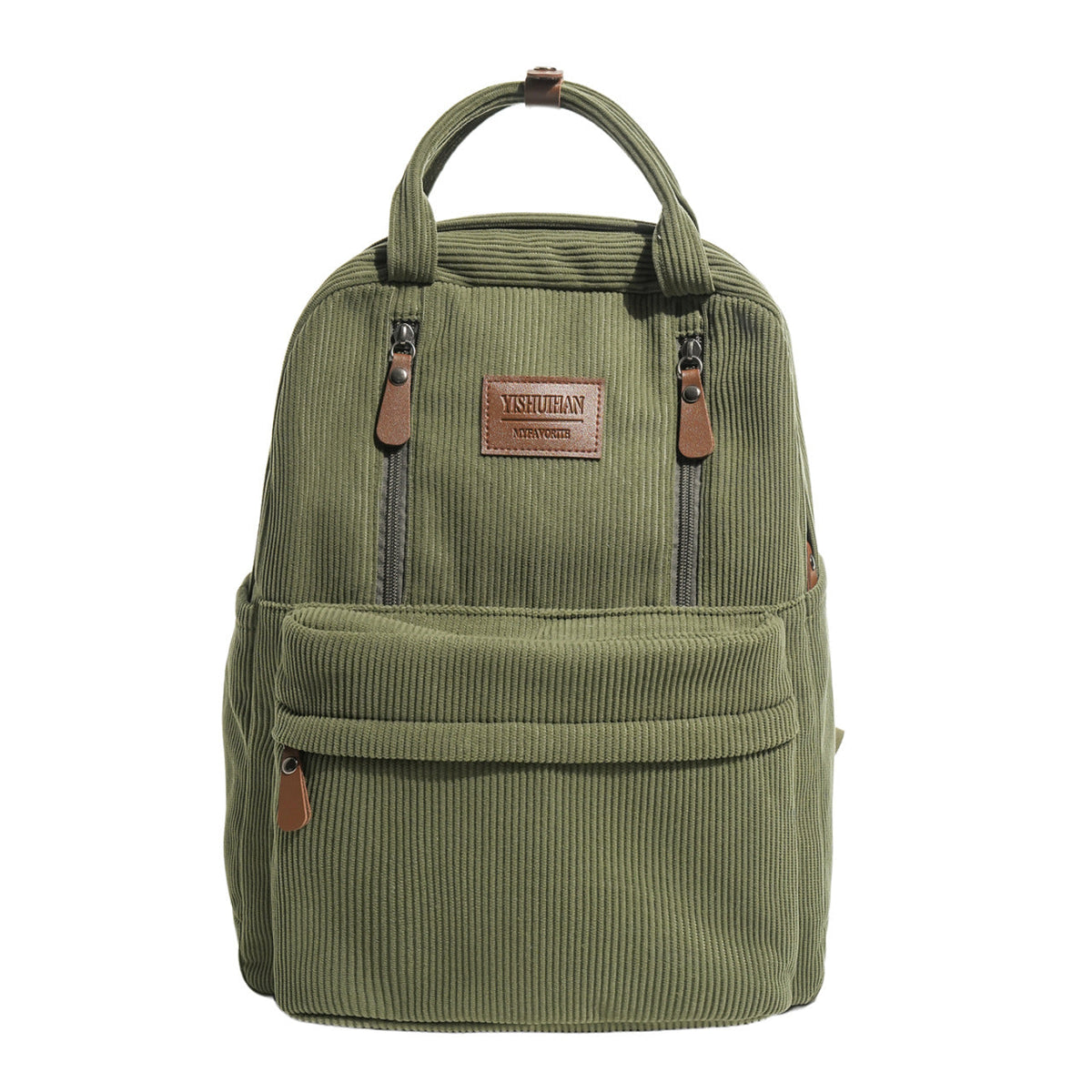 Textured Corduroy School Backpack