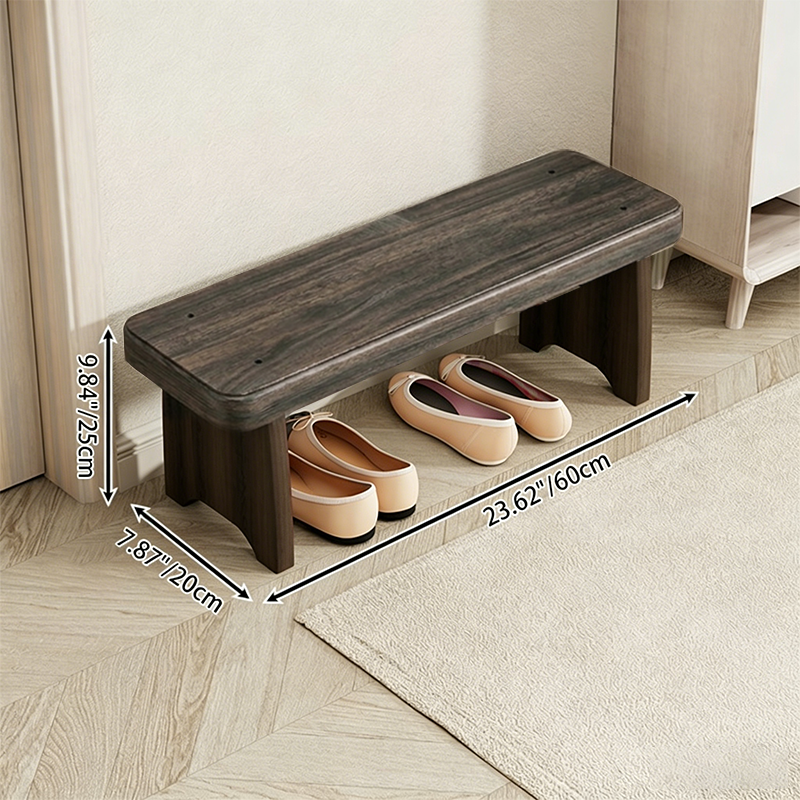 Traditional Vintage Solid Wood Rectangular Long Shoe Bench for Living Room