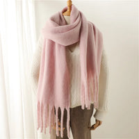 Unisex Luxury Winter Scarf - Thick Blanket Scarf with Long Fringe for Couples - Perfect for Winter