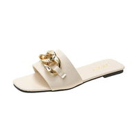 Vanessa | Women's Open Toe Chain Detail Slides