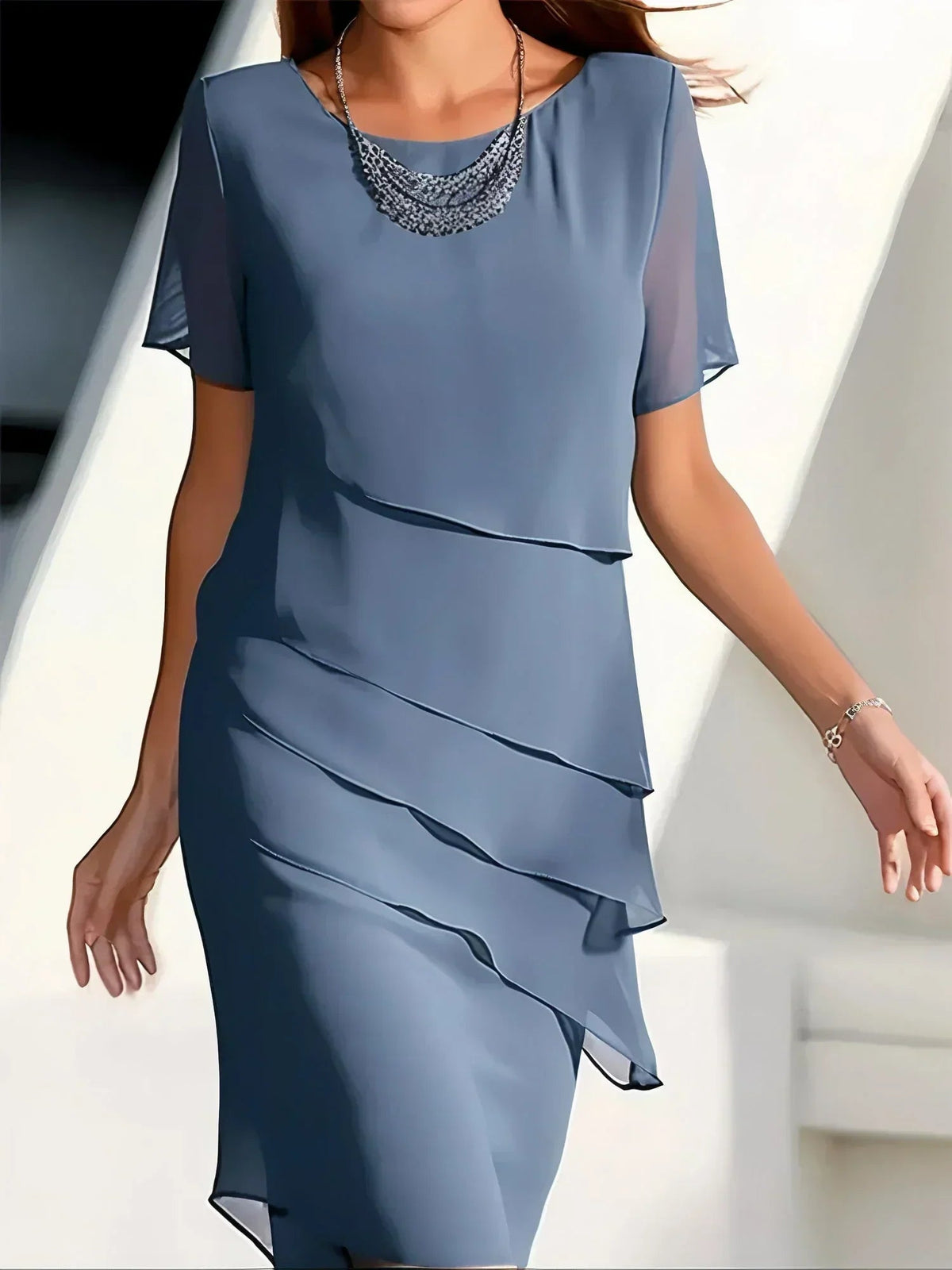 Image of Vicki | Women's Tiered A-Line Midi Dress