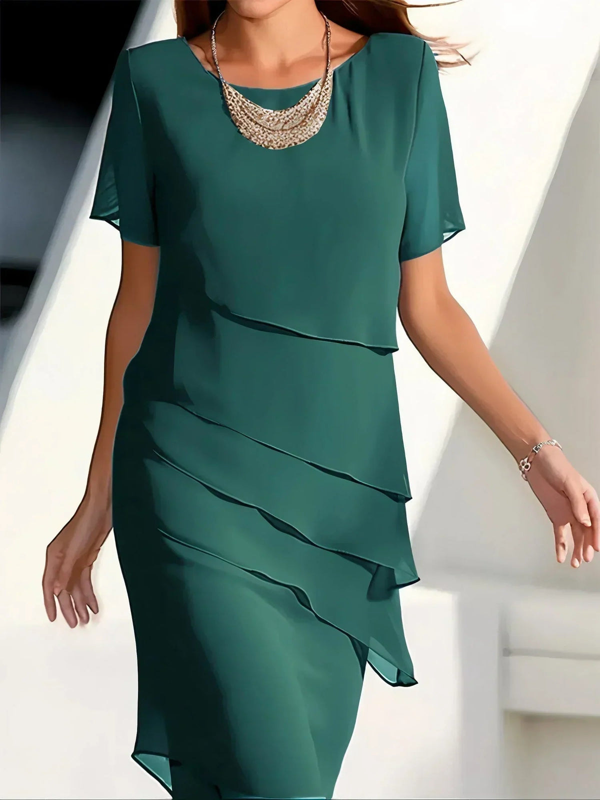 Image of Vicki | Women's Tiered A-Line Midi Dress