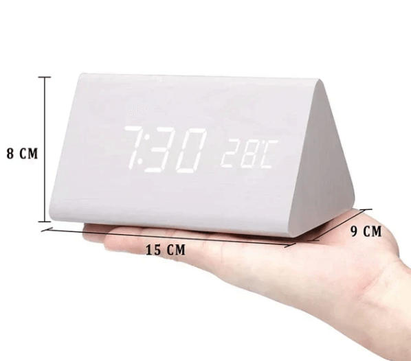 Voice-Controlled LED Wooden Clock - Modern Design