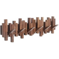 Wall-Mounted Coat Rack with Foldable Piano-Key Hooks