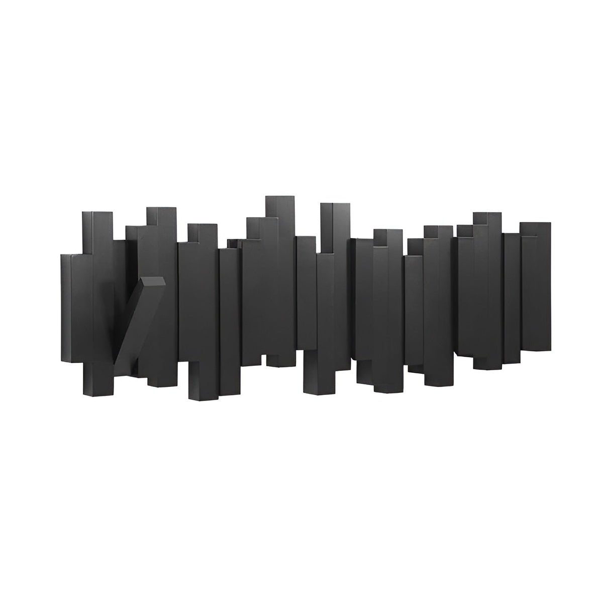 Wall-Mounted Coat Rack with Foldable Piano-Key Hooks
