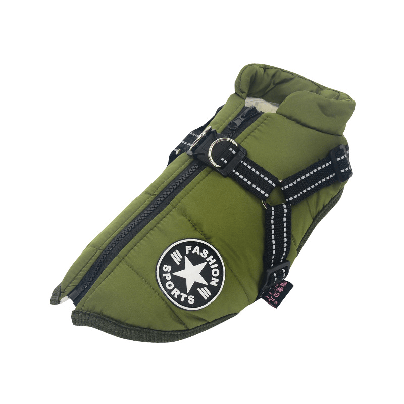 Waterproof Winter Dog Coat with Harness