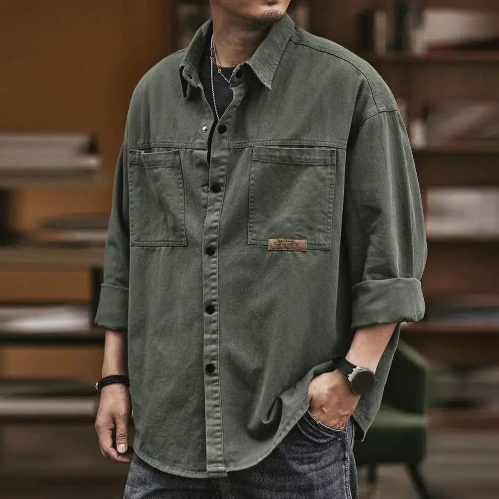 Image of Wayne | Men's Long Sleeve Button-Down Shirt