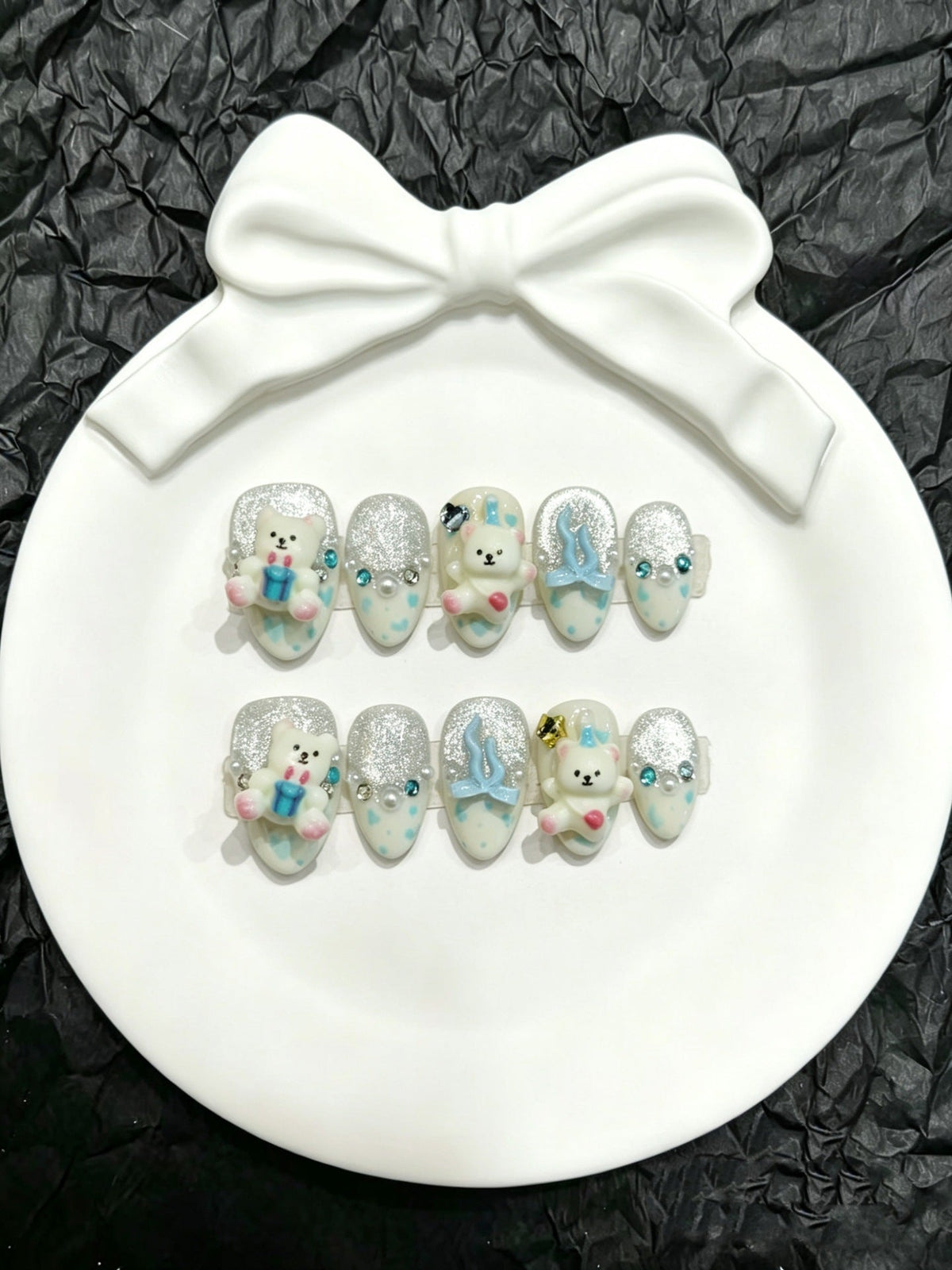 Whimsical Character Press-On Nail Art Set