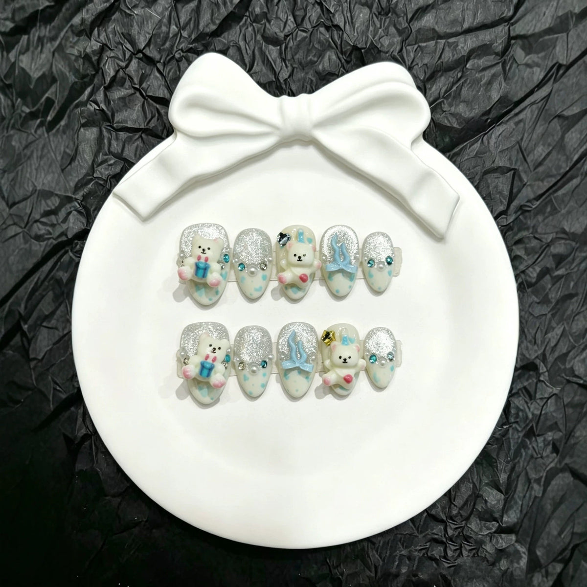 Whimsical Character Press-On Nail Art Set
