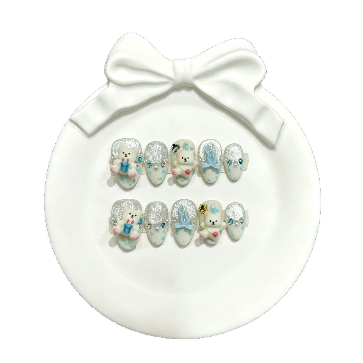 Whimsical Character Press-On Nail Art Set