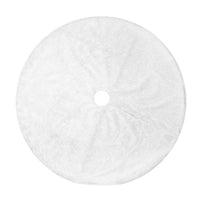 White Faux Fur Christmas Tree Skirt with Plush Texture for Holiday Décor