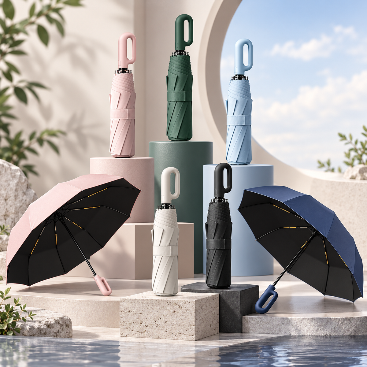 Windproof Automatic Travel Umbrella