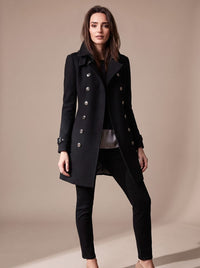 Women's Elegant Double-Breasted Winter Wool Coat
