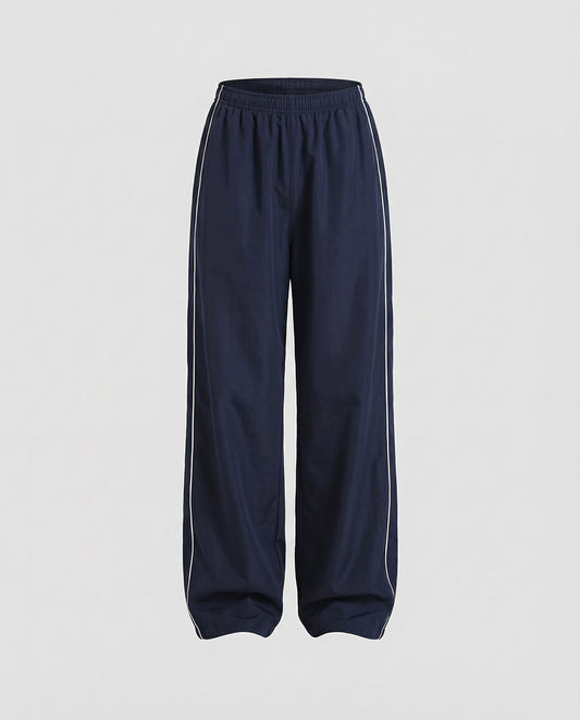 Women's Extra Wide-Leg Retro Casual Pants with Piping