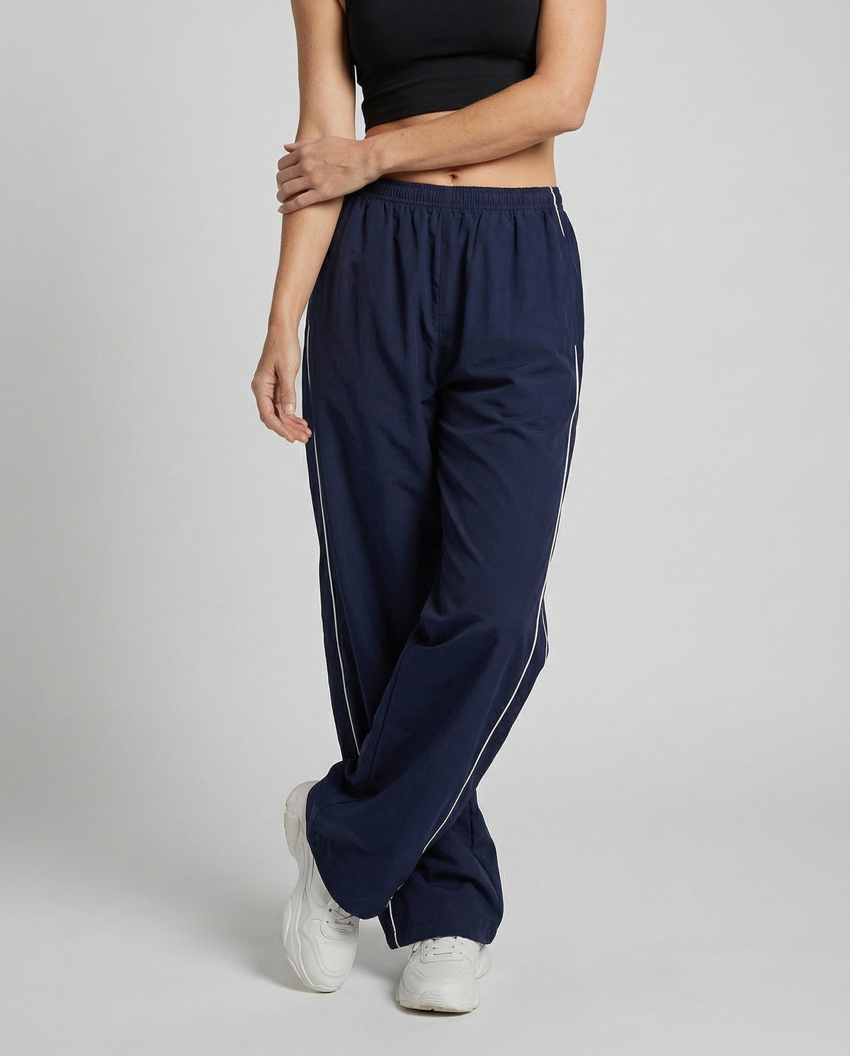 Women's Extra Wide-Leg Retro Casual Pants with Piping