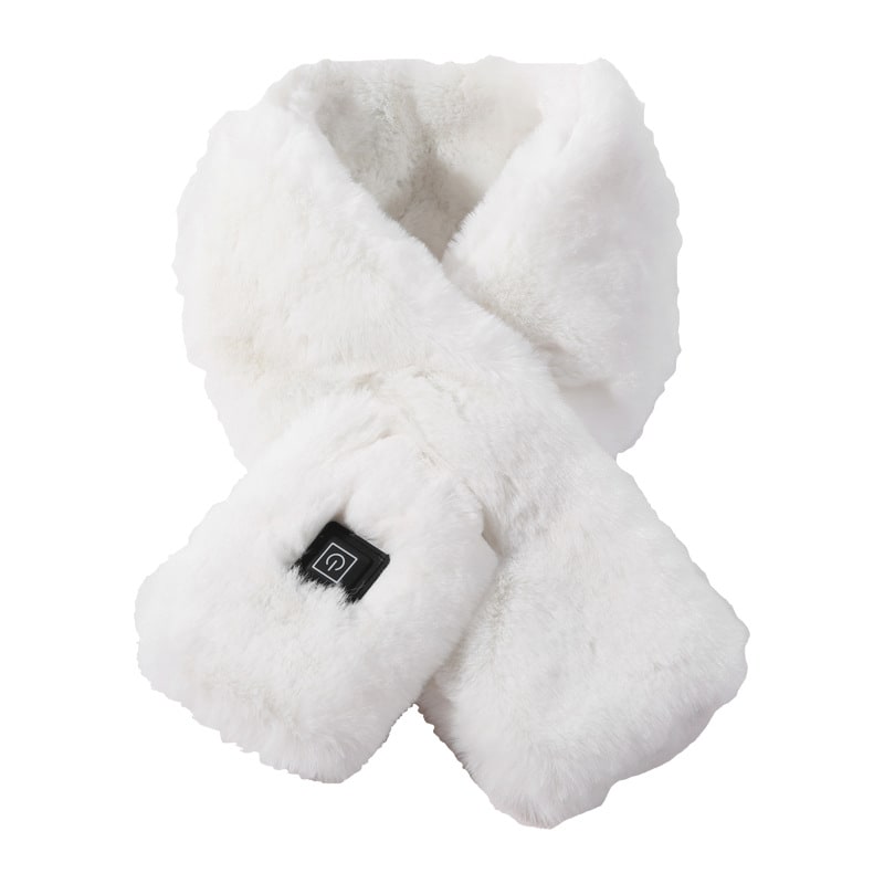 Women's Faux Fur Heated Scarf USB Electric Neck Wrap with 3 Temperature Levels