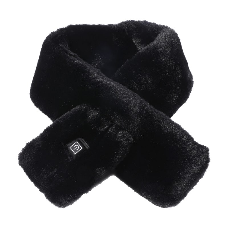 Women's Faux Fur Heated Scarf USB Electric Neck Wrap with 3 Temperature Levels