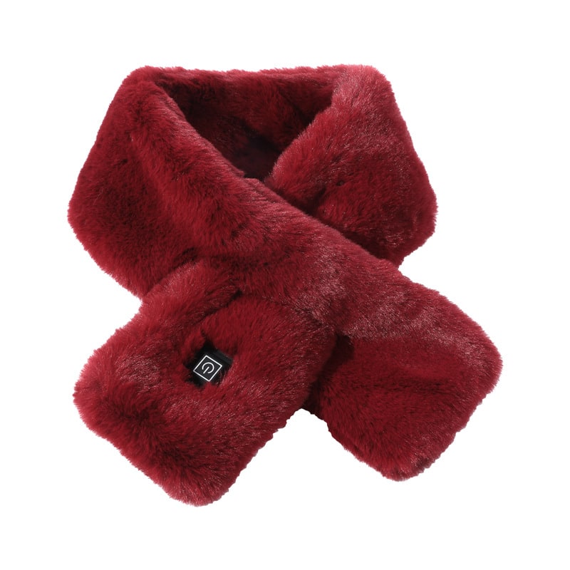 Women's Faux Fur Heated Scarf USB Electric Neck Wrap with 3 Temperature Levels