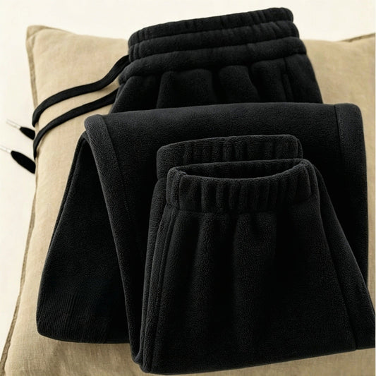 Women's Fleece Jogger Sweatpants with Drawstring Waist and Cuffed Ankles