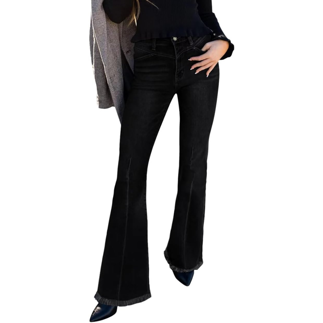 Women's High-Waisted Flared Jeans