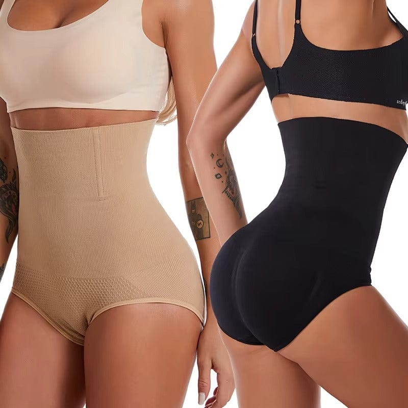 Women's High-Waisted Shapewear Briefs | Nylon & Elastane | Seamless Moderate Compression Panties