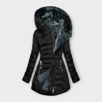Women's Hooded Quilted Puffer Coat with Plush Lining