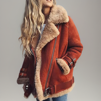 Women's Jacket with Leather Buckles