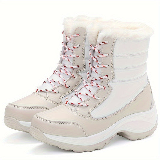 Women's Lined Winter Boots - Waterproof and Non-Slip