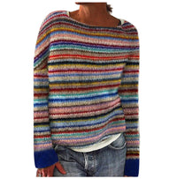 Women's Loose Fit Crew Neck Knitted Sweater