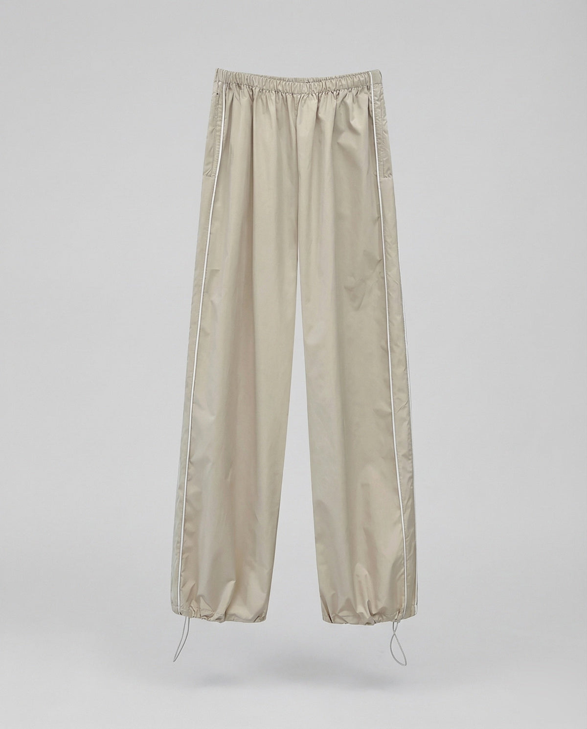Women's Nylon Track Pants with Adjustable Hem Drawstrings