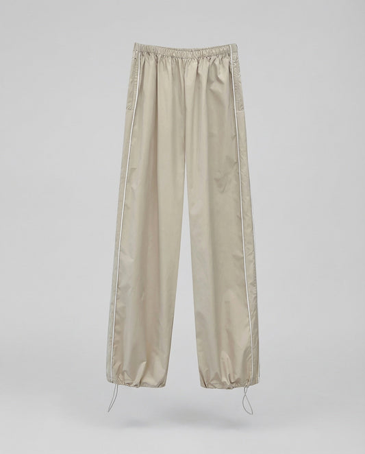 Women's Nylon Track Pants with Adjustable Hem Drawstrings