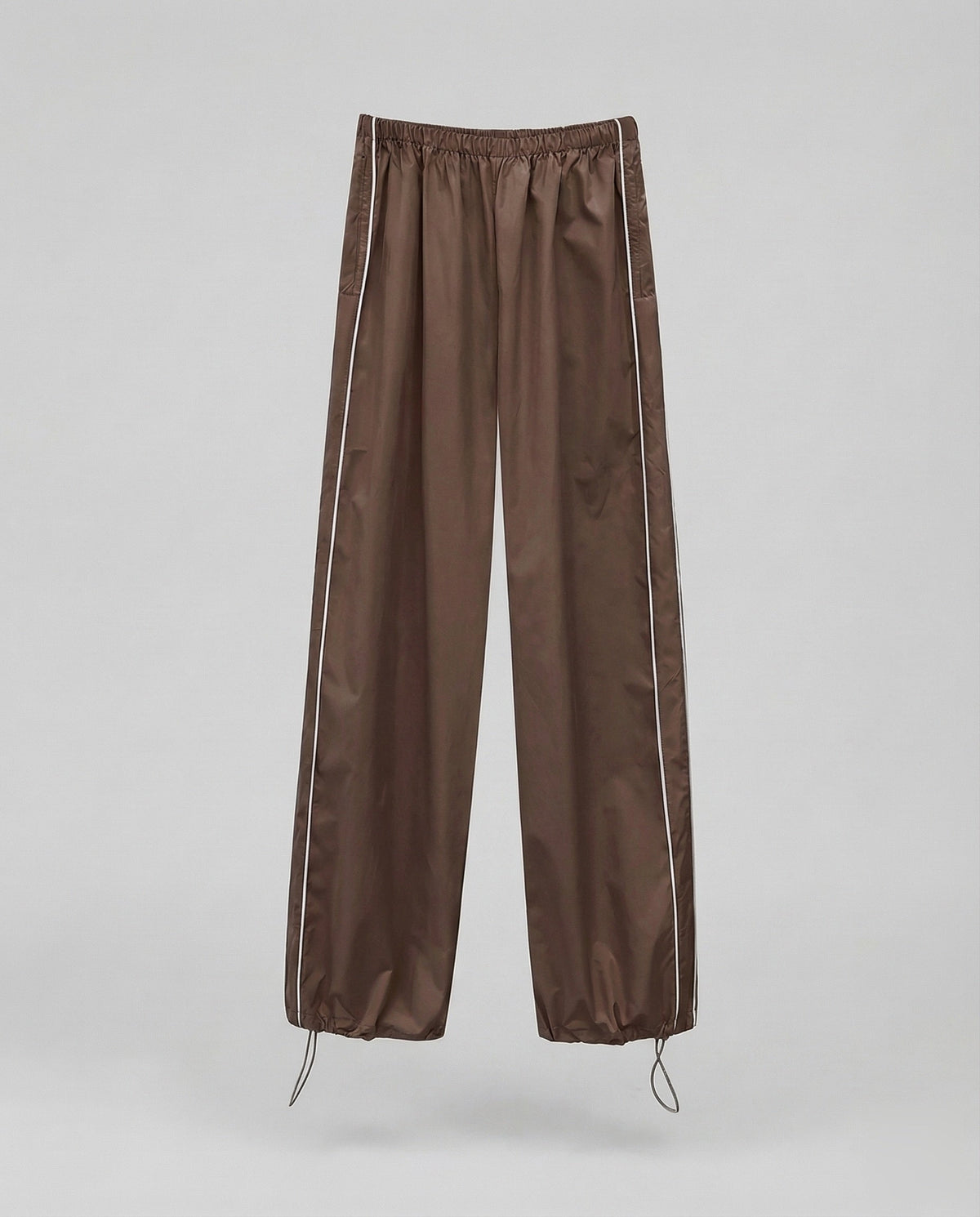Women's Nylon Track Pants with Adjustable Hem Drawstrings
