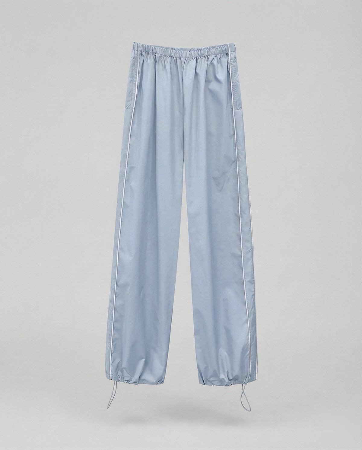 Women's Nylon Track Pants with Adjustable Hem Drawstrings
