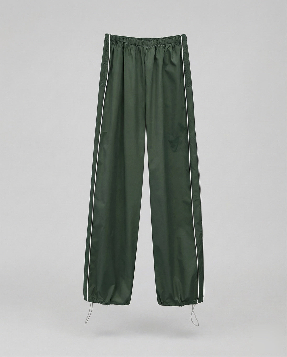 Women's Nylon Track Pants with Adjustable Hem Drawstrings